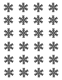 snowflakes that are black and white on a white background, each with different shapes