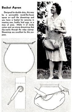 an advertisement for the baket apron with instructions on how to make it and how to use it