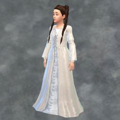 + TSM Dress Long Dress Flowing for Girls by simverses  [#ts4_child_fullbody]  [#ts4_bacc_elf]  [#ts4_bacc_human]  [#ts4_eras_g4] Sims Princess, Sims 4 Historical Cc, Sims 4 Historical, Imperial Clothing, Sims 4 Cas Mods