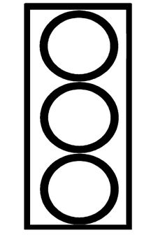 a traffic light with three circles on it