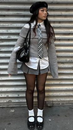 Outfit With White Skirt, Vintage Preppy Aesthetic, January Outfits For Women, Shirt Dress Outfit, Homecoming Outfits, Downtown Outfits, Winter Fashion Outfits Casual, Autumn Fits, Preppy Chic