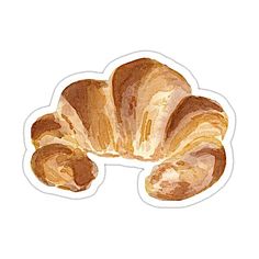 a croissant sticker on a white background