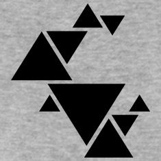 three black triangles on a gray background