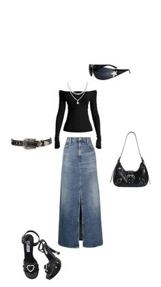 y2k outfit Y2k Denim Outfit, Y2k Denim Skirt Outfit, Maxi Denim Skirt Outfit, Denim Maxi Skirt Outfit, Y2k Denim Skirt, Denim Skirt Outfit, Maxi Skirt Outfit, Maxi Denim Skirt, Denim Skirt Outfits