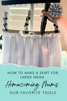 How to Make a Mega Senior Homecoming Mum Skirt Mum Designs, How To Make Mums, Making Skirt, Mum Braids, How To Make A Skirt, Texas Mums, Senior Homecoming, Hoco Ideas, Garter Skirt