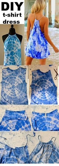 how to make a tie - dyed dress out of old t - shirts and jeans