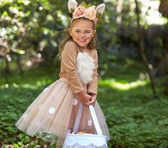 Diy Deer Costume For Kids, Girls Deer Costume, Diy Girls Costumes, Karneval Diy, Toddler Girl Halloween, Fairy Halloween Costumes