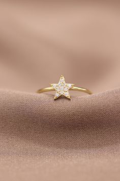 "14k & 18k Gold Star Diamond Ring / Handmade Star Diamond Ring / Star Diamond Ring Available in Gold, Rose and White Gold ❥ ITEM DETAILS ---> Gold Color of Choice : Yellow Gold, Rose Gold, White Gold ---> Material : 14k ( 585 ) or 18k ( 750 ) Real Gold. It is Not Gold Filled or Gold Plated ---> Made to order ---> Band Thickness : 1.20 mm ---> Band Width : 1.20 mm ---> Star Face Size: 8 mm ---> Number of Diamond: 11 ---> Diamond Clarity: H Color SI/SI1 Clarity ---> Gold Star-shaped Diamond Ring For Gift, Fine Jewelry Star-shaped Ring For Gift, Fine Jewelry Star Shaped Rings For Gifts, Star-shaped Yellow Gold Rings As Gifts, Fine Jewelry Star-shaped Diamond Ring For Gifts, Star-shaped Diamond Ring Gift, 14k Gold Star-shaped Diamond Ring, Star Diamond Ring, Star Face