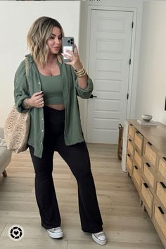 Aerie outfit inspo      Bra xl  Shirt L  Pants L 32 length I’m 5’5 and these are perfect length with a platform sneaker or sandal.  Use code shayna10 on Miranda Frye to save $  #casualoutfit #midsize #amazon #amazonfashion #ootd #sale  Follow my shop @shaynaslife on the @shop.LTK app to shop this post and get my exclusive app-only content!  #liketkit #LTKstyletip #LTKfindsunder100 #LTKmidsize @shop.ltk https://liketk.it/4EjT7 Fall Mid Size Outfits 2024, Summer Modest Outfits Plus Size, Late 30s Fashion Outfits Women Fall, Mid Size Athletic Outfits, Casual Mid Size Summer Outfits, Trendy Midsize Outfits, Curvy Mom Outfits Casual, Casual Birthday Party Outfit Guest, Stylish Mom Outfits Summer