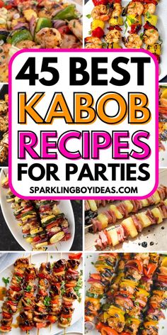 Kabob recipes are perfect for any meal. Explore grilled kabobs with chicken, beef, and pork. Try healthy kabob recipes featuring vegetable kabobs and seafood kabobs. Discover Mediterranean kabobs, BBQ kabobs, shrimp kabobs, and lamb kabobs for your next cookout. Make teriyaki kabobs or vegan kabobs for a flavorful twist. Summer kabob ideas include fruit kabobs and gluten-free kabob recipes. Perfect your kabob skewers with these tasty and diverse summer grilling recipes for any occasion. Unique Kabob Ideas, Grilled Shrimp Kabobs Recipes, K Bobs Recipes Shish Kabobs, Summer Kabobs On The Grill, K Bobs Recipes, Easy Kabob Recipes, Deconstructed Kabobs, Shish Kabob Ideas, Kabobs Side Dish Ideas