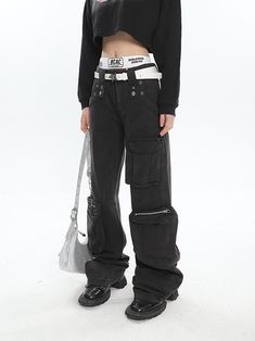 Size(cm) Length Waist Hip Thigh S 104 72 94 49 M 105 74 98 50 L 106 76 102 51 Size: S M L Color classification: smoke gray Year Season: Spring 2023 Length: trousers Color: dark Urban Wide Leg Bottoms With Zipper Closure, Trendy Black Pants With Zip Fly, Baggy Straight-leg Bottoms With Zipper Closure, Baggy Straight Leg Bottoms With Zipper Closure, Black Full-length Cargo Pants With Pockets, Black Full Length Cargo Pants With Pockets, Edgy Wide Leg Bottoms With Zip Fly, Black Bottoms With Zipper Closure, Full-length Cotton Pants With Zipper Closure