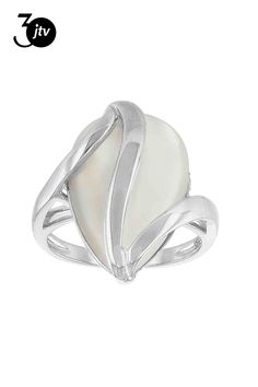 21x14mm White South Sea Mother-of-Pearl Rhodium Over Sterling Silver Ring. Measures approximately 7/8" L x 11/16" W and is not sizeable. Colors, shapes, and sizes may vary. South Seas, Sterling Silver Ring, Mother Of Pearl, Silver Ring, Sterling Silver Rings, Silver Rings, Sterling Silver, Ring, Silver