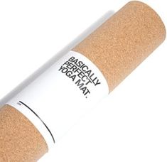 the back side of a rolled up corked paper tube with words on it and an eraser