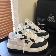 Sepatu Platform, Aesthetic Skateboard, Walking Sneakers, Star Design