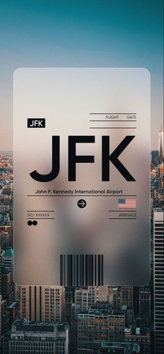 the j f k logo on top of a skyscraper