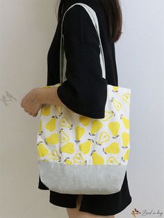 Bird in Bag - Premium Korean-inspired Shoulder Bag: Spacious, Versatile, and Sturdy Handbag for Effortless Shopping and Convenient Storage Large Capacity Fabric Shoulder Bag For Summer, Summer Large Capacity Fabric Shoulder Bag, Trendy Yellow Canvas Shoulder Bag, Cotton Shoulder Bag For Summer Errands, Trendy Yellow Cotton Shoulder Bag, Trendy Fabric Bags For Summer, Summer Cotton Bag For Errands, Cotton Summer Bags For Errands, Trendy Fabric Summer Bag