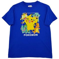 Pokemon Unisex Kids Blue Short Sleeve Graphic Printed Pullover T Shirt Size L Condition: New Without Tags, Please see photos for approximate measurements and detailed views! Brand: Pokemon Department: Unisex Kids Size: L Size type: Regular  Color: Blue Type: T Shirt Style: Basic Material: Cotton  Neckline: Crew Neck Sleeve Length: Short Sleeve Pattern: Solid Features: Easy Care, Comfort Fit: Regular Occasion: Casual Season: All Season Country/Region of Manufacture: Nicaragua SKU: 377124 Approxim Style Basic, Short Sleeve Pattern, Sleeve Pattern, T Shirt Style, Blue Shorts, Shirt Style, Pokemon, Color Blue, Comfort Fit