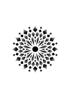 a black and white image of a flower with squares in the shape of a circle