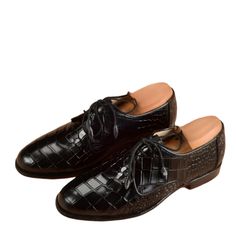 Handmade Black Crocodile Print Leather Oxford Shoes for Men - Luxury Formal Dress Shoes  Product Description Handmade Craftsmanship: Expertly handcrafted black crocodile print leather for a luxurious finish. Premium Formal Style: Designed for formal occasions, providing a sophisticated and polished look. Luxury Leather Oxford Shoes: High-quality materials ensure durability and long-lasting elegance. Comfort and Elegance: Features a cushioned insole for superior comfort and all-day wear. Versatil Oxford Shoes For Men, Formal Dress Shoes, High Ankle Boots, Brown Leather Ankle Boots, Oxford Dress Shoes, Oxford Shoes Men, Crocodile Print, Leather Oxford Shoes, Black Leather Ankle Boots