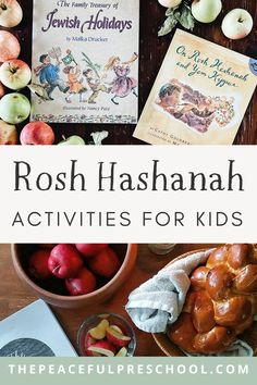 rosh hashanah activities for kids with apples and other fruits on the table