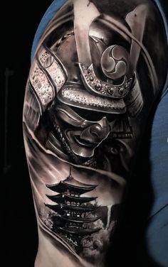 Japanese Samurai Tattoo Design, Japanese Samurai Tattoo, Tato Irezumi, Samurai Tattoos, Japanese Warrior Tattoo