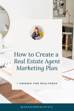 a real estate agent's marketing plan is shown in front of a white board