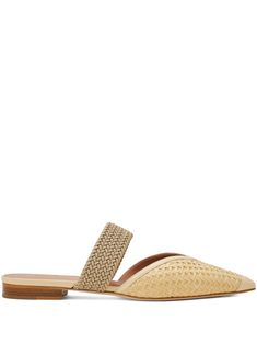 yellow calf leather braided strap pointed toe flat leather sole low block heel Chic Flat Mules With Woven Sole, Beige Woven Leather Slip-on Mules, Chic Flat Heel Woven Leather Mules, Summer Woven Leather Pointed Toe Flats, Chic Woven Leather Mules With Flat Heel, Chic Woven Leather Flat Heel Mules, Chic Woven Leather Flat Mules, Leather Woven Pointed Toe Sandals, Leather Sandals With Woven Detail And Pointed Toe