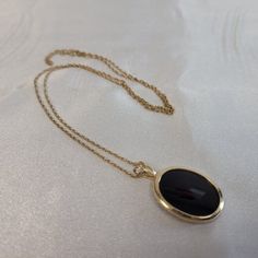 Check out 14K Onyx Necklace, Vintage Yellow Gold, 18" Chain, Large 3/4" Oval Natural Stone, the latest item I added on eBay! #eBay #eBaySeller Classic Necklace With Polished Round Pendant, Classic Necklaces With Round Pendant And Polished Finish, Classic Round Pendant Necklace With Polished Finish, Classic Necklaces With Polished Round Pendant, Luxury Oval Cabochon Necklace, Formal Jewelry With Round Pendant Cable Chain, Formal Cable Chain Jewelry With Round Pendant, Elegant Necklace With Oval Pendant And Polished Finish, Elegant Necklace With Polished Oval Pendant