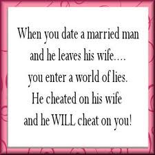 a card with the words, when you date a married man and he leaves his wife