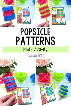 popsicle patterns for math activities with flowers