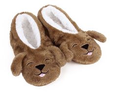 These sweet and sleepy pups have one mission—to keep you comfy cozy! Made with the fluffiest shearling inners, soft warm brown fur, adorable floppy puppy dog ears, and embroidered faces, they’re sure to keep you smiling, even when you’re “dog tired”! These are a soft-sole slipper—they feel like an extra thick pair of socks. The bottom is made with faux suede with non-slip grips. Adorable Puppy, Dog Socks, Brown Dog, 30 Gifts, Slipper Socks, Quirky Gifts