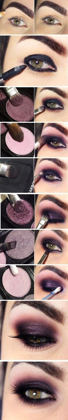 nice 20 Easy Purple Smokey Eye Makeup Tutorial Hombre French Manicure, Eye Makeup With Glasses, Makeup With Glasses, Extreme Make-up, Eye Makeup Step By Step, Purple Smokey Eye Makeup, Festival Eye Makeup