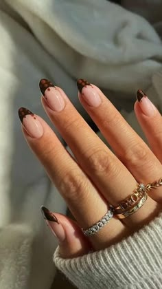 Vacation Nails Green, Pride Nails Designs, Tropical Vacation Nails, Nails Designs Short, Brown Nails Design, Thanksgiving Nail Designs, Brown Nail, Pride Nails, Nails Brown