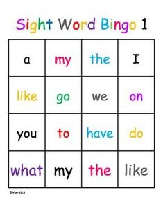 sight word bingo game with the words i, o, and what do you like?