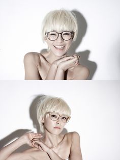 Platinum Blonde Short Straight Bob Bangs And Glasses, Short Platinum Blonde Hair, Platinum Pixie, Beehive Hair, Blonde Asian, Super Hair, Hair Bangs, Hair Blog