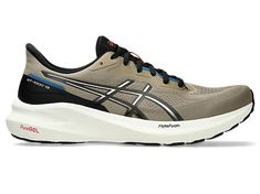 men's asics running shoes in grey and black