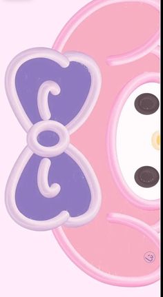 a pink and purple cartoon character with the letter g on it's face