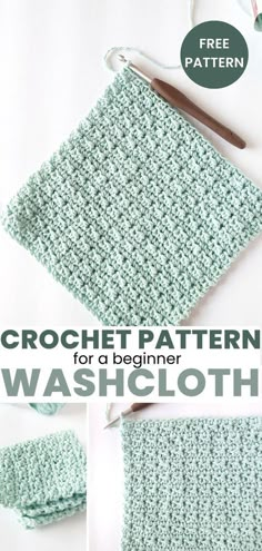 the crochet pattern for a begin washcloth