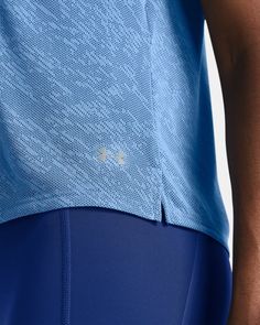 Lightweight, jacquard knit fabric is super-breathable|Material wicks sweat & dries really fast|4-way stretch material moves better in every direction|Side-vent hem|Odor control technology minimizes odor Blue Technical Activewear With 4-way Stretch, Blue Breathable Mesh Functional Activewear, Blue Functional Activewear With Breathable Mesh, Functional Blue Activewear With Breathable Mesh, Blue Athleisure Activewear With Breathable Mesh, Blue Breathable Mesh Athleisure Activewear, Blue Breathable Mesh Activewear, Blue Breathable Mesh Activewear For Workout, Blue Breathable Mesh Activewear Sportswear