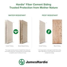 an advertisement for the james hardie fiber cement siding product, which is being advertised