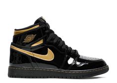 Air Jordan 1 Retro High OG 'Black Metallic Gold' - Air Jordan - 555088 032 - black/black/metallic gold | Flight Club Paterson Nj, Jordan 1 Black, Authentic Jordans, Gold Sneakers, Nike Gold, Jordan 2, Air Jordan 1 Retro High Og, Air Jordan 1 Retro High, Air Jordan 1 High