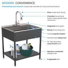 Transolid’s laundry sink with washstand is perfect for both indoor and outdoor use! This compact and affordable sink is made of 18 gauge stainless steel, ensuring durability and long-lasting use. With its compact design, our sink can fit easily into small spaces, making it ideal for apartments, condos, and small laundry rooms. The sleek and modern look adds a touch of sophistication to any space, while the washstand provides ample storage space for all your cleaning essentials. Upgrade your cleaning game with our indoor/outdoor laundry sink with washstand today! Transolid 22.1-in x 28-in 1-Basin Matte Black Freestanding Laundry Sink with Faucet Stainless Steel | K-EWS-2822S-MB Outdoor Laundry, Landry Room, Utility Sinks, Free Standing Sink, Cleaning Essentials, Cleaning Games, Outdoor Sinks, Laundry Sink, Small Laundry Rooms