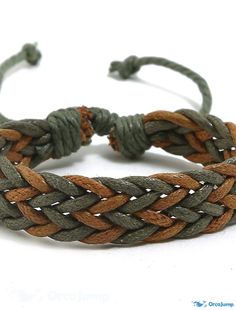 OrcaJump - Vintage Punk Bohemian Leather Bracelet for Men & Women - 1# / 2# / 3# Jewelry for Everyday, Vac Casual Leather Bracelet For Festivals, Casual Brown Leather Bracelet For Festivals, Brown Waxed Cord Braided Bracelet For Festival, Casual Bracelets, Couple Hands, Knit Bracelet, Hand Bracelet, Punk Jewelry, Vintage Punk