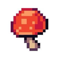 an image of a mushroom pixelated in the style of 8 bit video game art