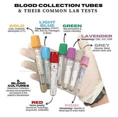 the blood collection tubes and their common lab tests