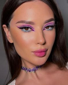 Vibrant Makeup, Rave Makeup, Barbie Makeup, Dope Makeup, Colorful Eye Makeup, Fancy Makeup