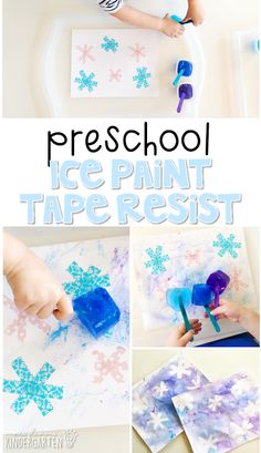 Winter Fun Preschool Activities, Ice And Snow Crafts For Toddlers, Preschool Snow Crafts, Ice Crafts For Toddlers, Snow And Ice Crafts For Toddlers, Ice Crafts Preschool, Snow Art Preschool, Winter Daycare Themes, Winter Art Preschool Activities