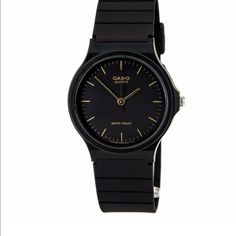 Casio Mq24-1e Men's Classic Casual Black Dial Black Strap Quartz Watch Casio Mq24-1e Classic Casual Men's Watch Features A 35mm Wide And 8mm Thick Black Resin Case With A Fixed Bezel And Textured Push-Pull Crown. Casio Mq24-1e Is Powered By A Reliable Japanese Quartz Movement. Analog, Accuracy: +/- 20 Seconds Per Month, Battery: Sr621sw, Approximately Battery Life: 2 Years, Protected By Scratch Resistant Mineral Crystal And Water Resistant.Brand New And Comes In An Original Casio Gift Box . Casual Business Watch With Round Dial, Casual Analog Watches For Business, Casual Analog Business Watches, Casual Business Watches With Analog Display, Black Casual Business Watch, Casual Black Watch Accessories For Gift, Casual Black Watch With Metal Dial, Classic Black Analog Watch, Casio Mq24