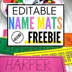 the name mats are freebie for kids to use in their classroom or home activities