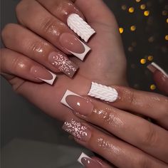 Style: Sweet And Cool. Color Tone:Mixed Color System. Nail Finishes:Glossy. Nail Length:middle. Nail Pattern:holiday elements. Nail Shape:Ballet. Faster shipping. Better service Cristmass Nails 2024, Nail Forms, Festival Nails, Nailed It, Christmas Nail Designs, Christmas Nail Art